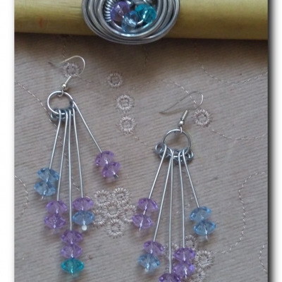 Błękitno-wrzosowe kryształki