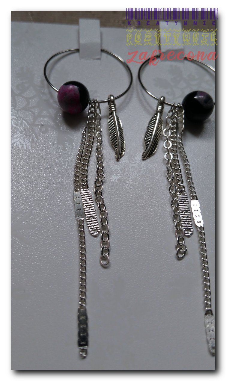 Kolczyki z agatem ognistym