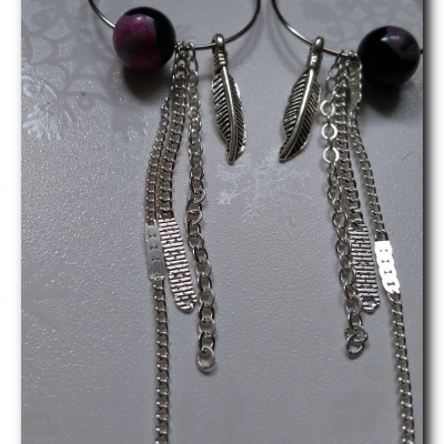 Kolczyki z agatem ognistym