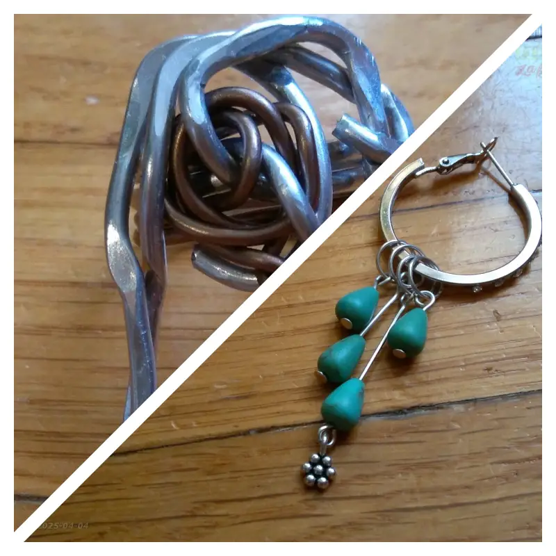 Nowa biżuteria  - kolczyki łezki i pierścionek industrialny