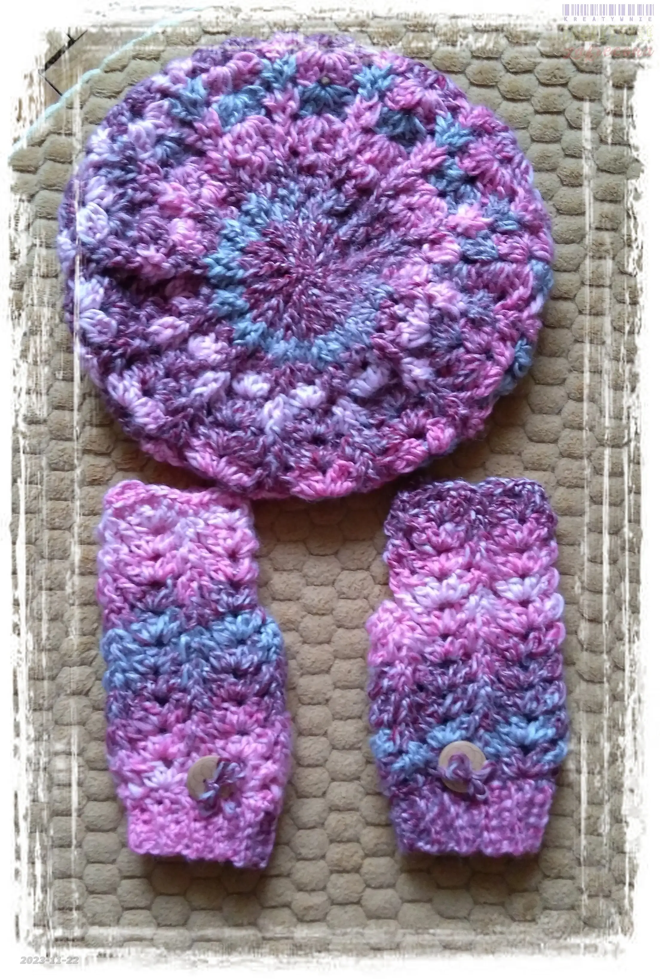 Beret i rękawiczki "Chunky"