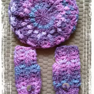 Beret i rękawiczki "Chunky"