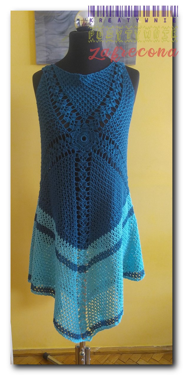 Sukienka w kolorach morskich - BOHO