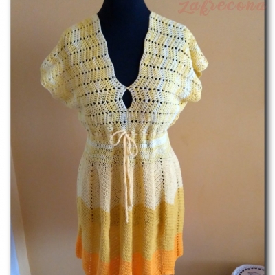 Żółta sukienka "Chevron"