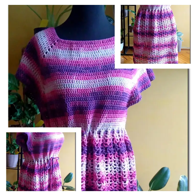 Sukienka w pasy różowo-fioletowa (poprawka)