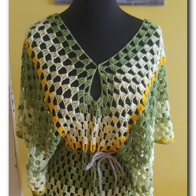 Zielono-żółta bluzka/ponczo 