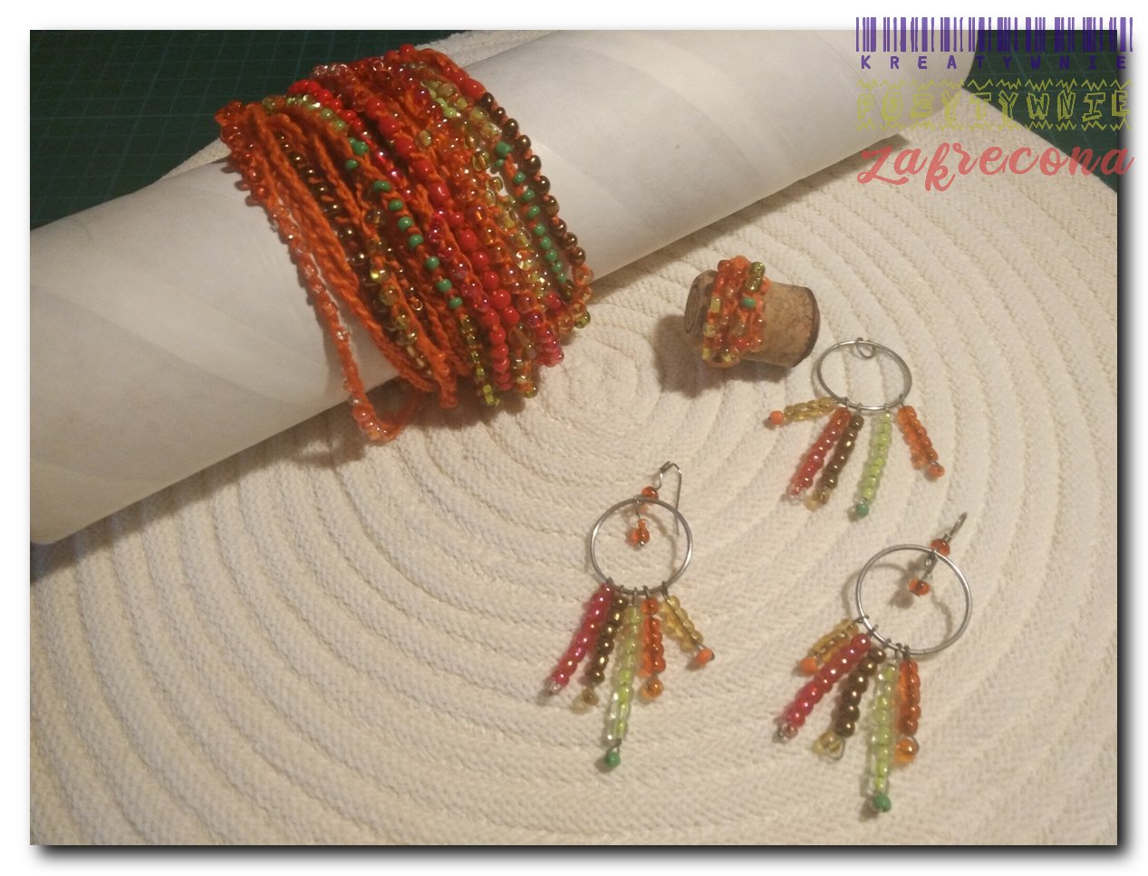 Komplet biżuterii BOHO (pomarańczowy)