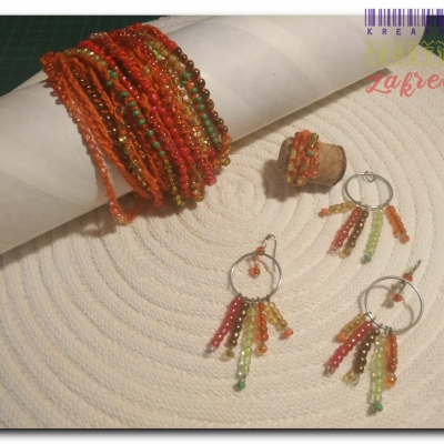 Komplet biżuterii BOHO (pomarańczowy)