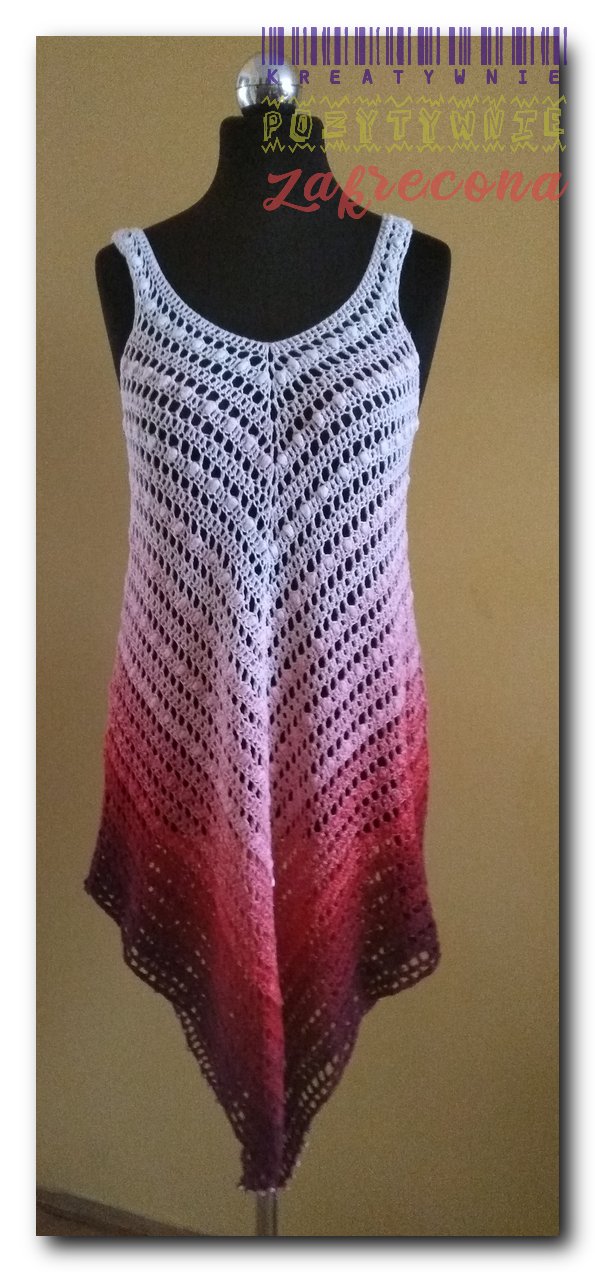 Sukienka Top down z puff stitch