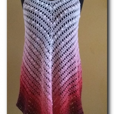 Sukienka Top down z puff stitch