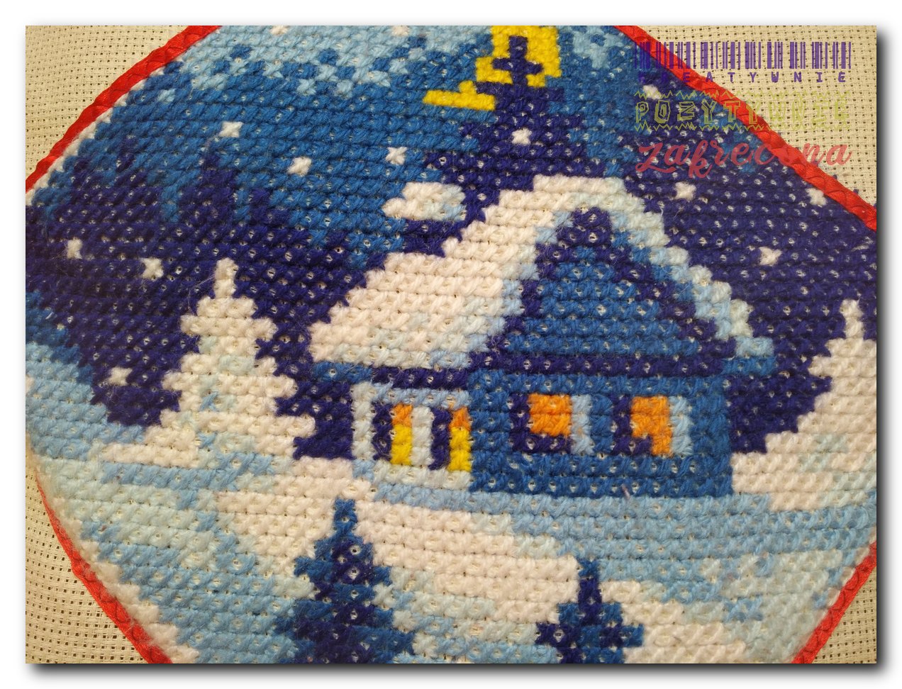 Poduszka z pejzażem zimowym