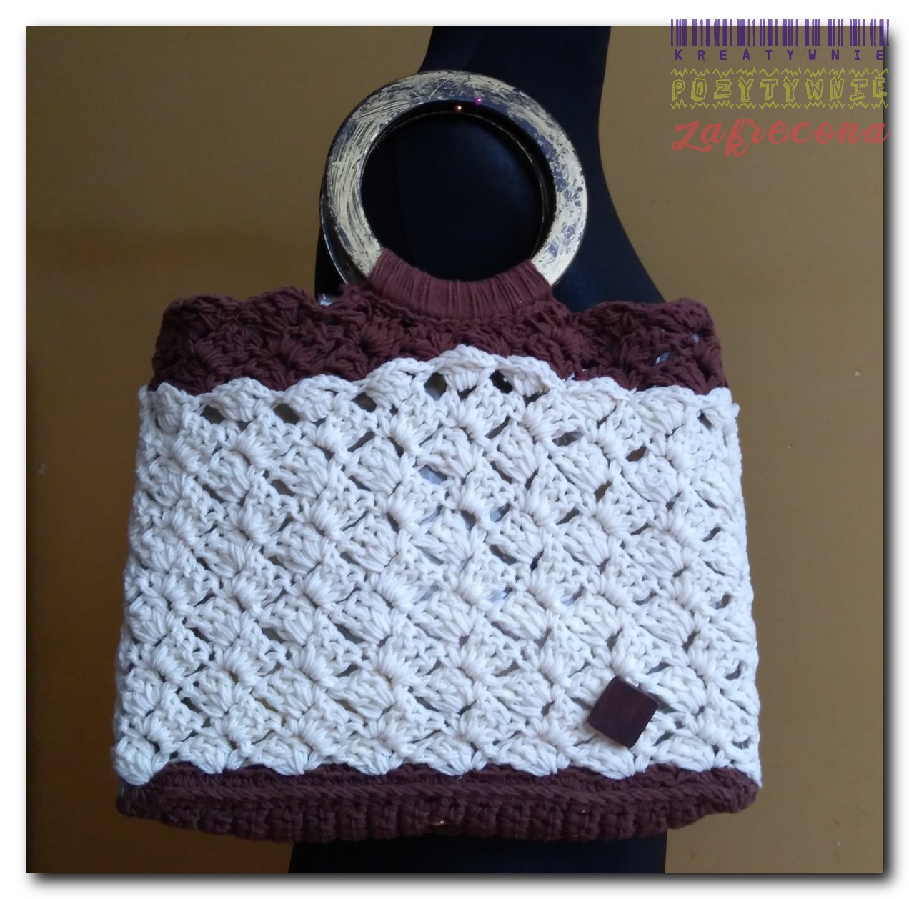 Kremowo brązowa szoperka