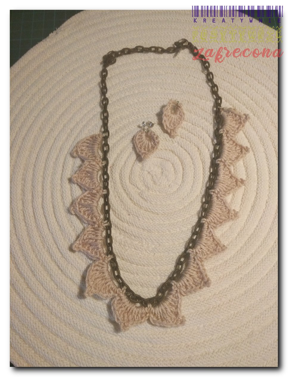 "Ząb rekina" naszyjnik i kolczyki