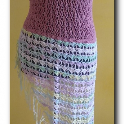 Tunika asymetryczna z frędzlami