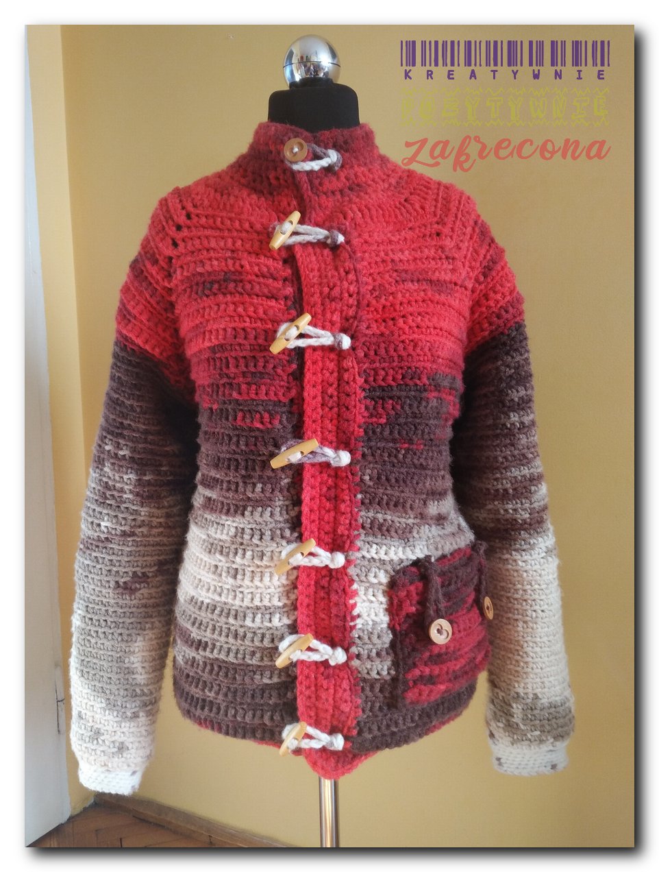 Ciepły męski sweter zapinany