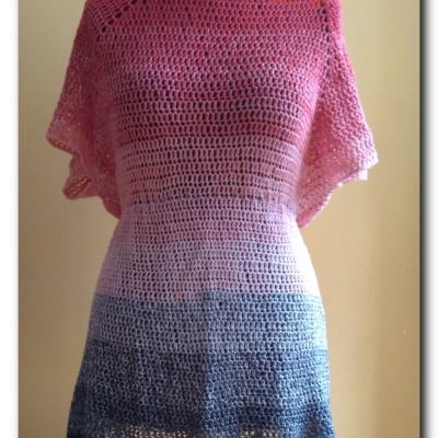 Bluzka różowo-czarna