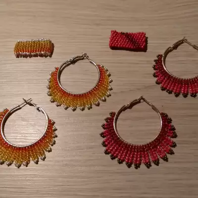 Kolczyki koła "Herringbone"