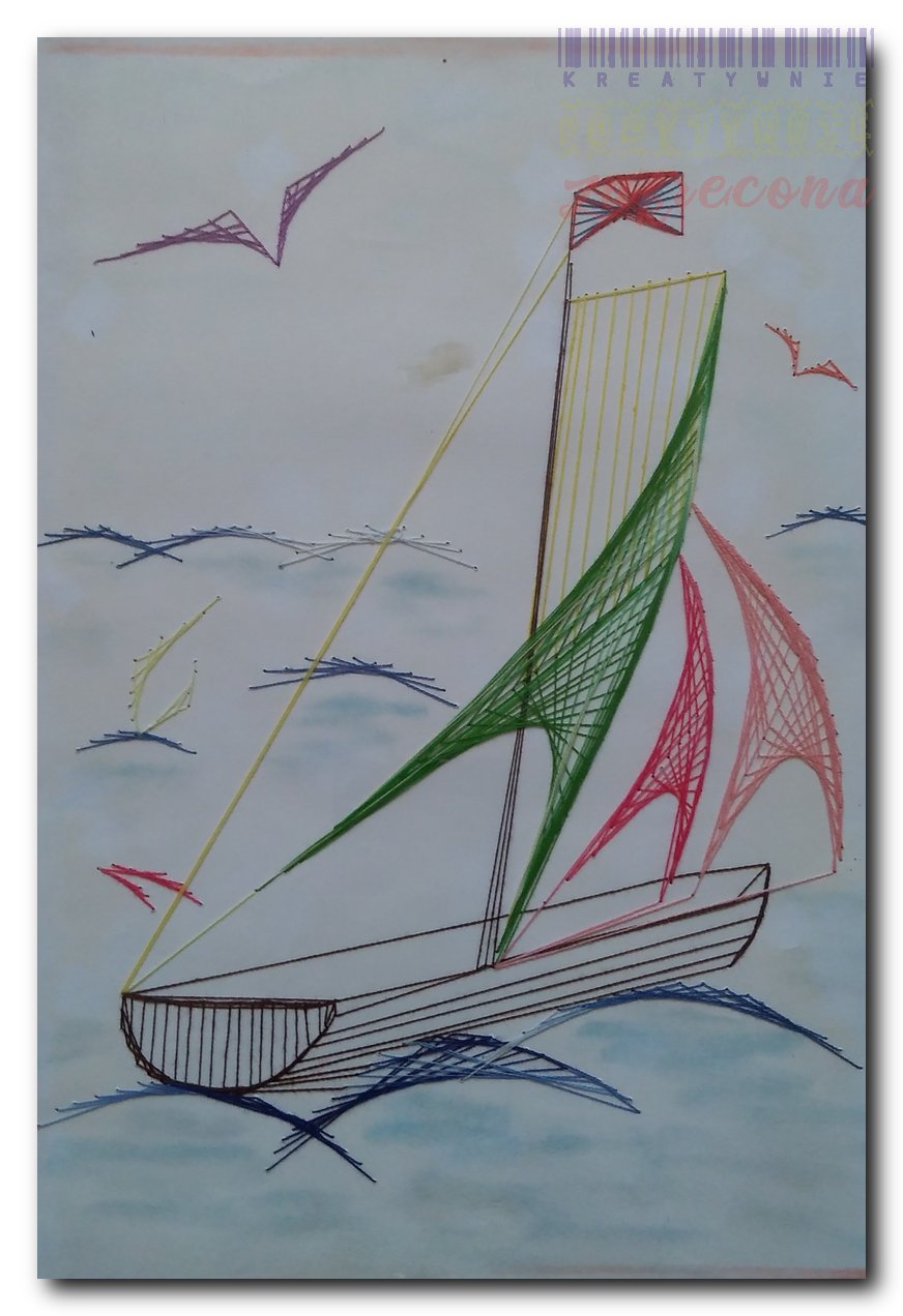 Łódki nitką malowane