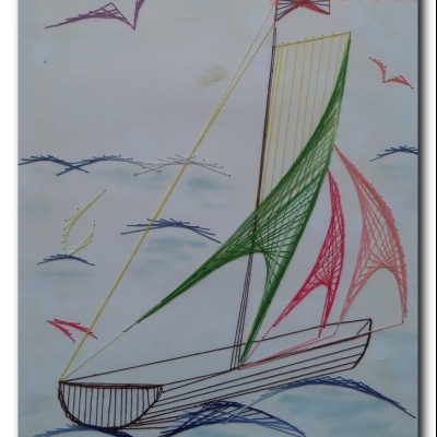 Łódki nitką malowane