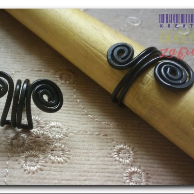 Pierścionek i ear cuff "spirale"