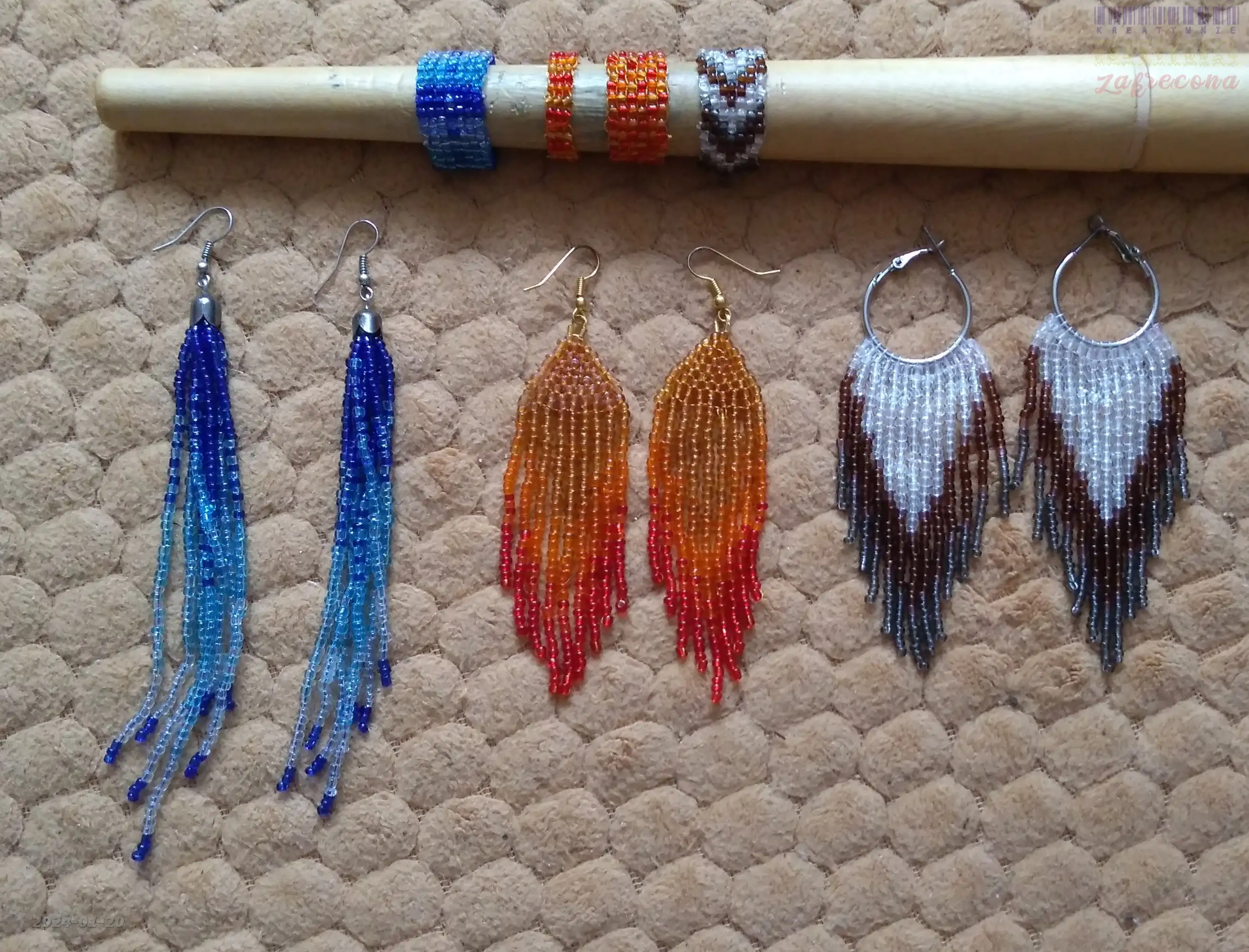 3 kompety z frędzlami