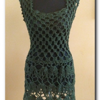 Zielona, ażurowa sukienka