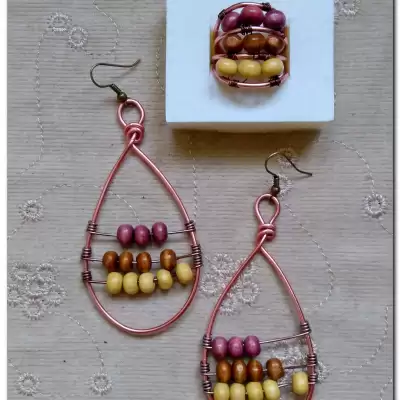 Drewniany komplet BOHO