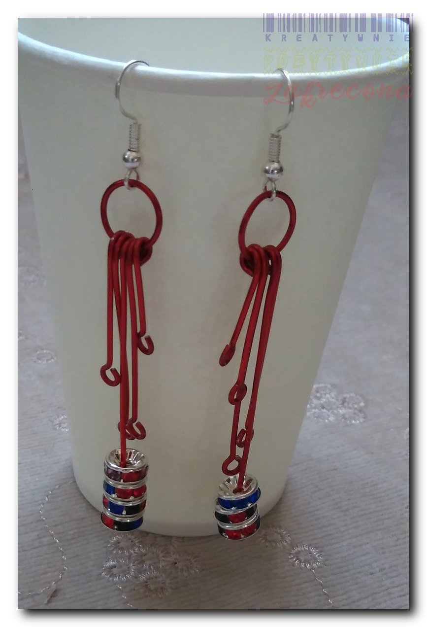 Czerwone sople - kolczyki wersja 2