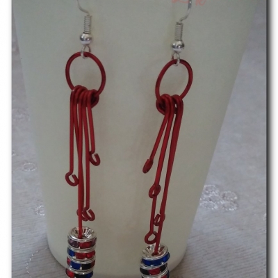 Czerwone sople - kolczyki wersja 2