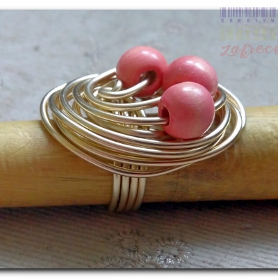 Różowo-złote kule - nowy pierścionek